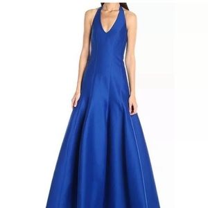 Like new cobalt blue halston halter gown, size 4